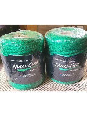 Maxi-Cord 2 Braided Polypropylene Kelly Green 6mm 100 Yards 91 Meters Craft Cord
